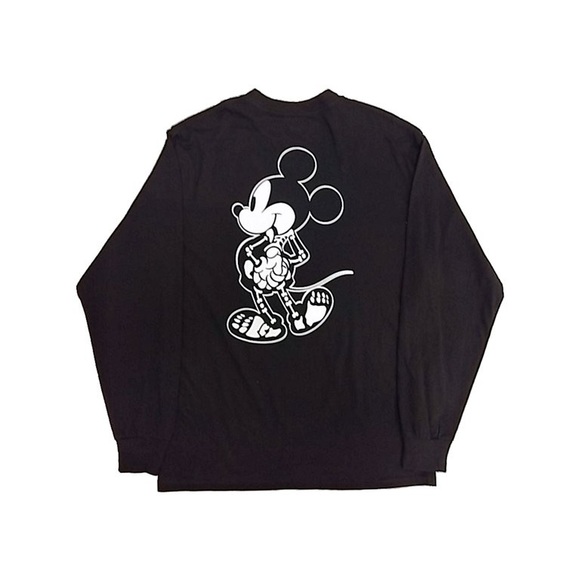 Disney Boys Black Mickey Mouse Halloween Long Sleeve T-Shirt Skeleton Sh… - Picture 2 of 8